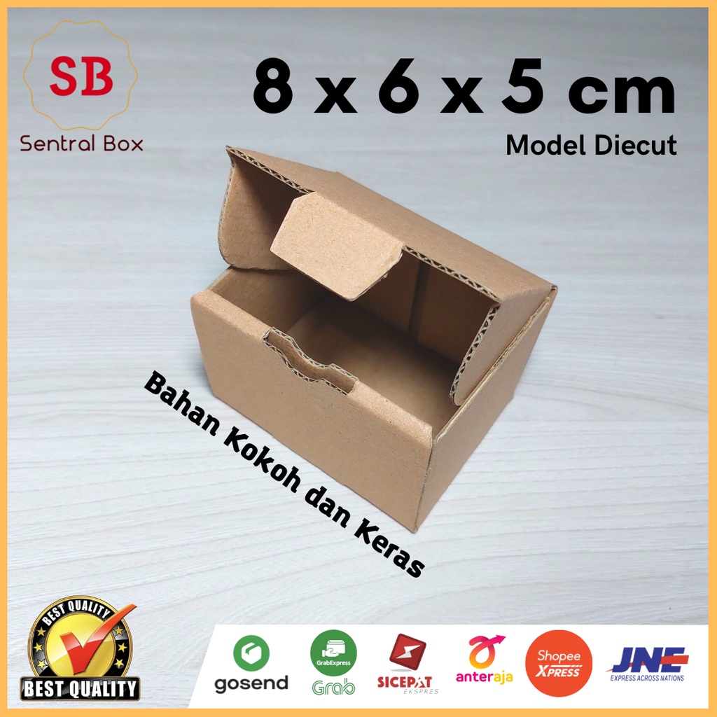

Kardus 8 x 6 x 5 cm...Die Cut ( pembelian di atas 10 pcs harga lebih Murah )
