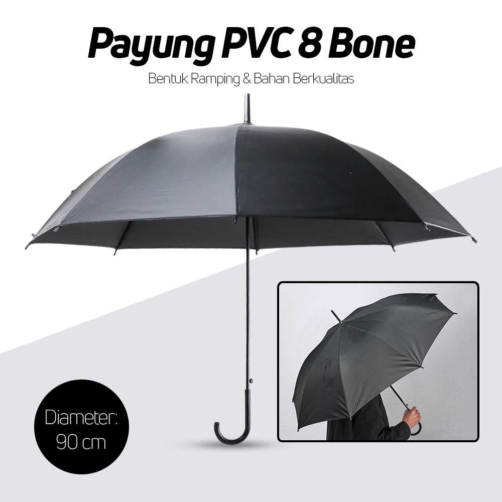 Payung Transparant PVC 8 Bone 90cm unik Fancytime peralatan hujan
