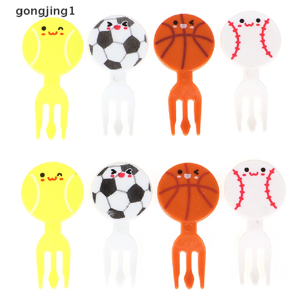 Ggg 8 Pcs Mini Football Sport Garpu Buah Kartun Snack Kue Dessert Makanan Tusuk Gigi ID