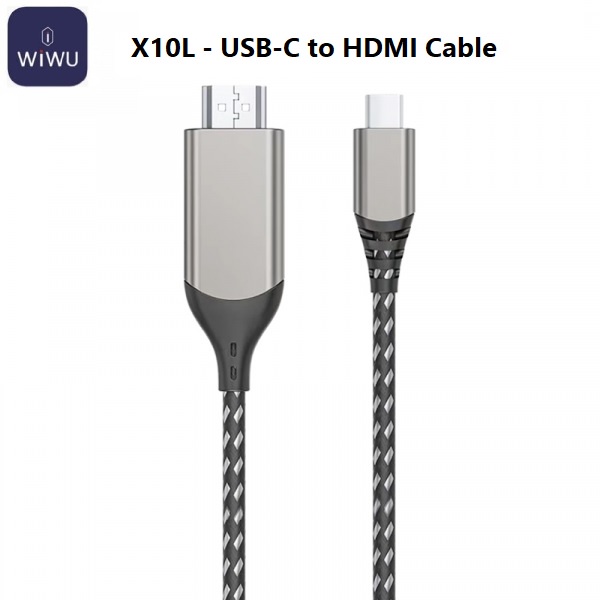 WIWU X10L - Type-C to 4K HDMI Cable - Nylon Braided 200cm