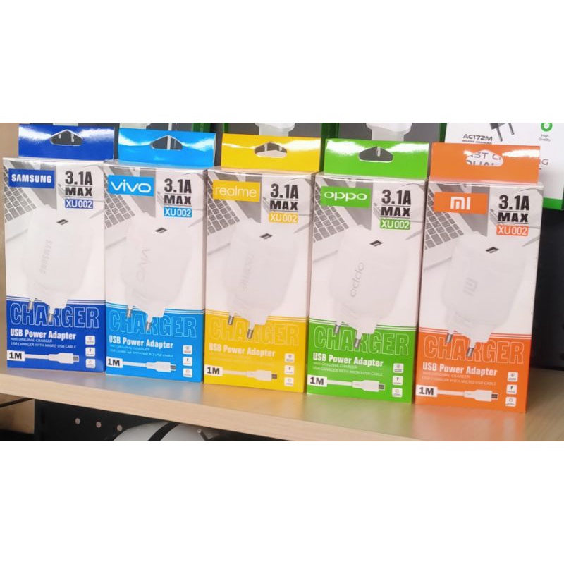 CHARGER USB Power Adapter 3.1A, MAX, XU002, Micro USB. SAMSUNG, OPPO, MI, realme, vivo