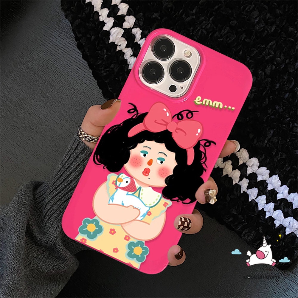 IPHONE Case Kompatibel Untuk Iphone11 13 12 14 Pro Max XR 78 Plus X XS Max SE 2020 Permen Glossy Kartun Lucu Imut Gadis Shockproof Protection Camera Ros Red Soft Tpu Silicon Back Cover