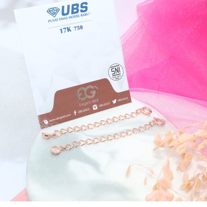 Extension penyambung Kalung atau gelang kadar 750 17K 700 16K 5cm
