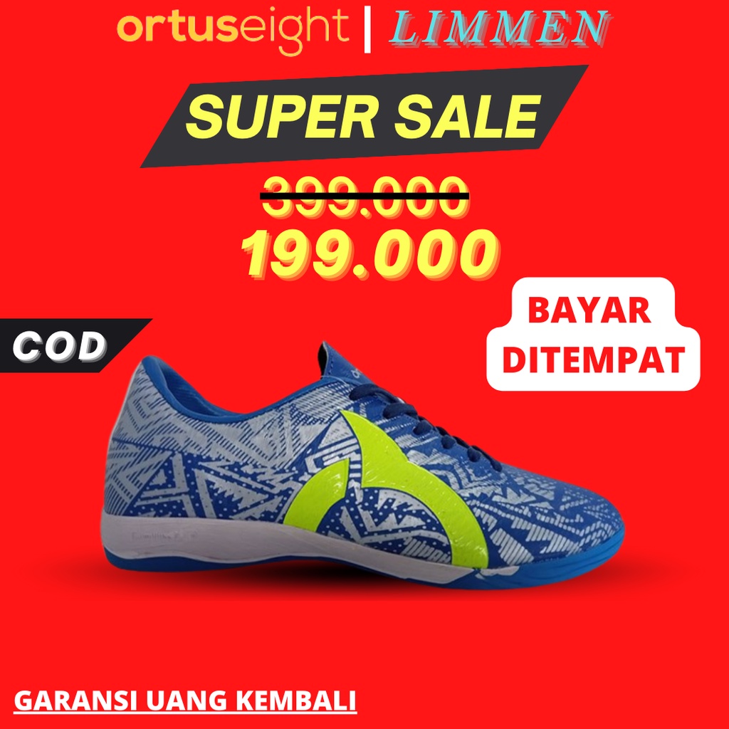 SEPATU FUTSAL ORTUSEIGHT CATALYST VOLT BIRU STABILO PREMIUM ORIGINAL QUALITY TERBARU