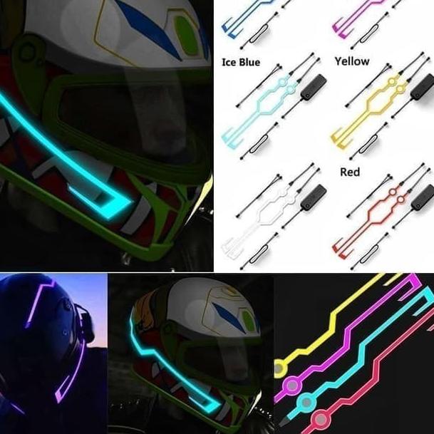 Helm Lampu LED Sein Strip Tahan Air untuk Motor universal Set Stiker Lampu Led Strip Helm Motor Safe