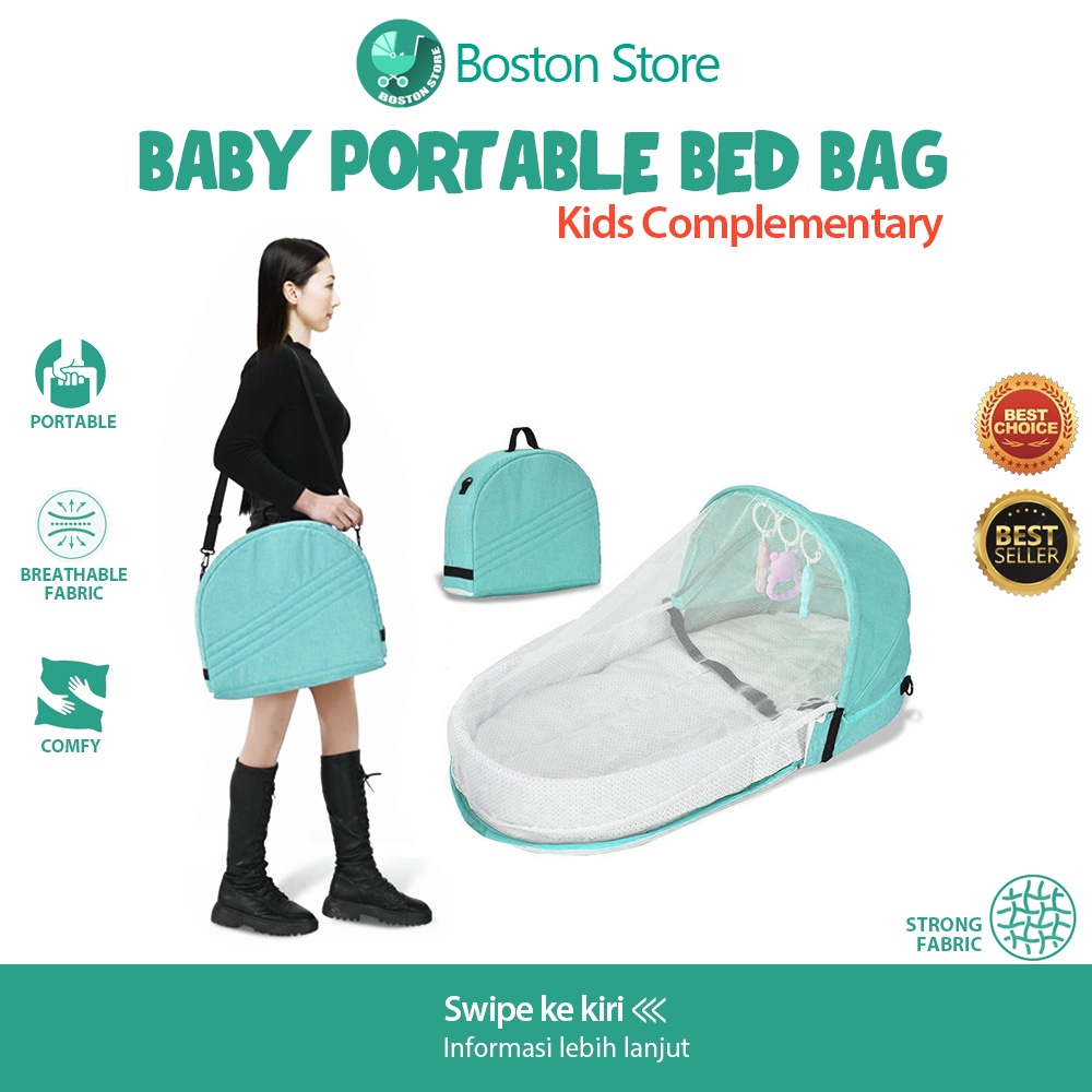 Bostonstore Baby Portable Bed Bag Ranjang Lipat Bayi dengan Kelambu Tas Bayi 2in1 / Baby Portable Bed / Baby Portable Bed Bag / Kasur Bayi Kelambu / Kasur Bayi Kelambu Tenda / Kasur Bayi Kelambu Lepas Pasang / Ranjang Lipat Bayi