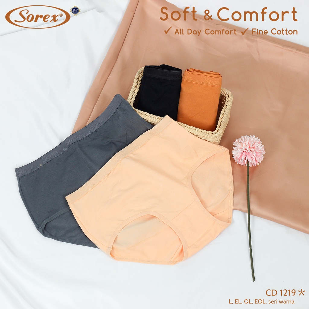 6 Pcs Celana Dalam Wanita SOREX 1219 - MAXI Cutting - Soft &amp; Comfort CD Underwear - Pakaian Dalam Wanita Katun Cotton