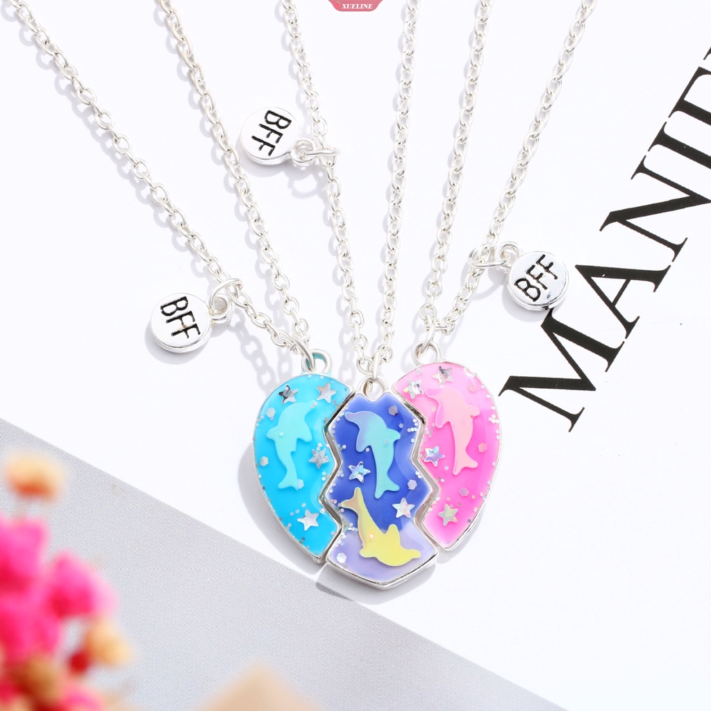 Fashion Teman Baik Kalung Anak Geometris Tetes Minyak magnet splicing love necklace 3set [ZXL]