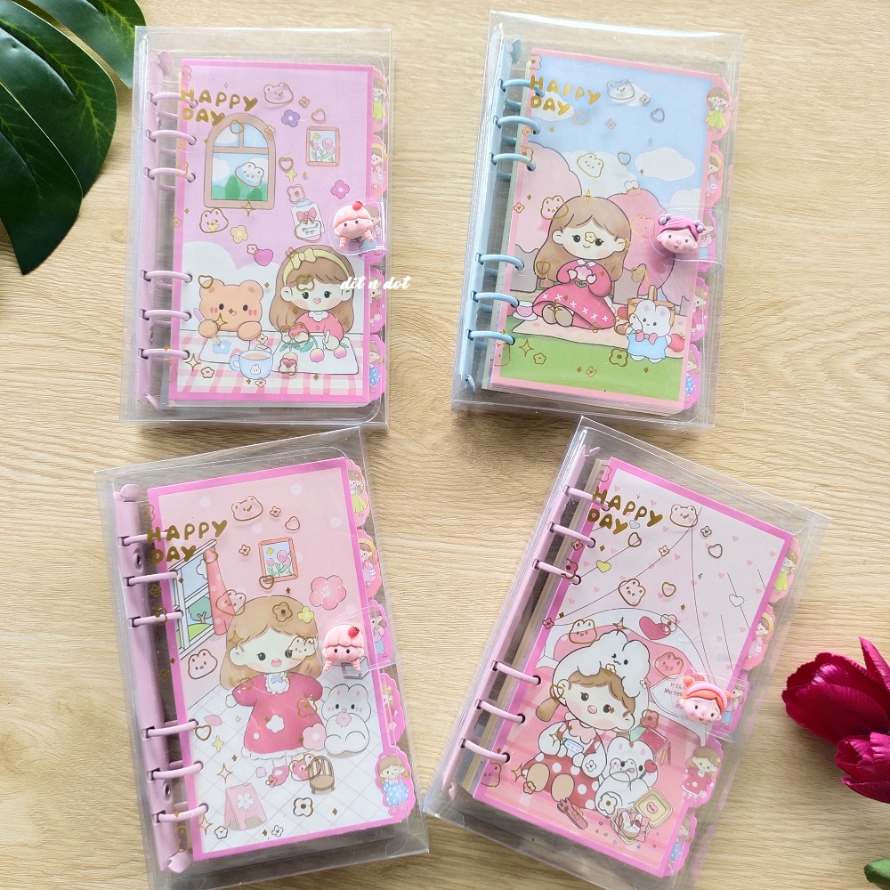 

Notebook Karakter Sanrio A6 Aesthetic Diary Ring 100 Halaman Kartun Diy Buku Diary Lucu Alat Tulis Gemoy