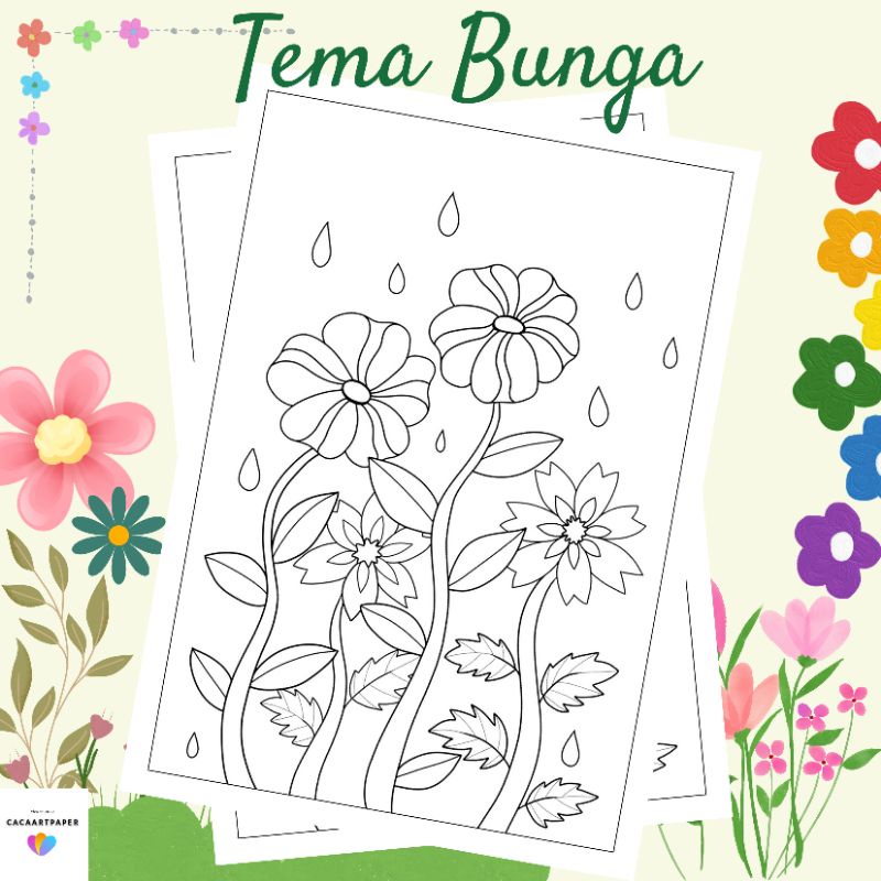 

KERTAS MEWARNAI / KERTAS GAMBAR / BUNGA / KERTAS MEWARNAI ANAK PAUD TK SD / A4