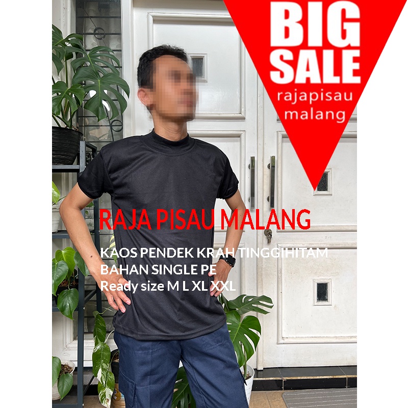 RPM Kaos hitam polos kerah tinggi