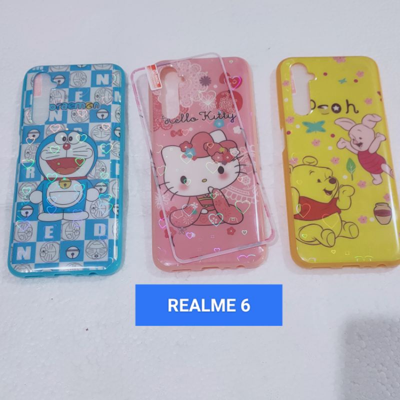 SOFTCASE ANIMASI REALME 5 PRO C12 C25 C15 GLOSSY + TEMPERED GLASS MOTIF