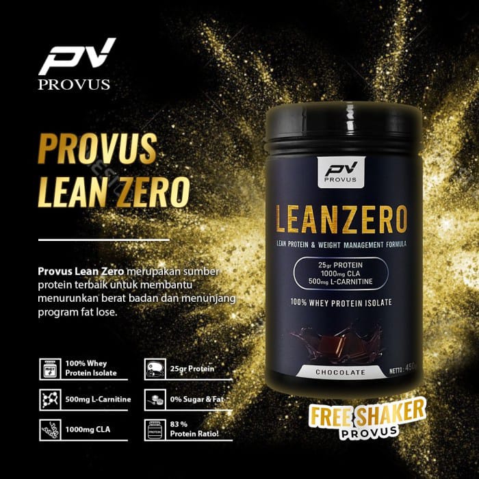 Provus Lean Zero Leanzero 1lb 1 lb 450 gr Susu Whey Protein Isolate Plus Fat Burner Fatburner Fitness Diet