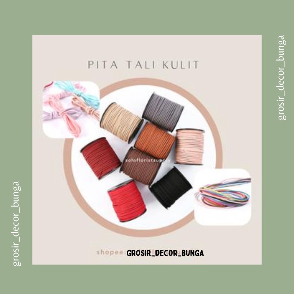 

[SW] 1Roll pita Tali kulit Semi Kulit Tali Kulit Sintetis Cotton Waxed 3mm leather ribbon pita korea kulit pita kado ribbon hampers pita hias seserahan mahar kado buket bunga handbouquet florist kerajinan tangan craft pita meteran pita roll pita