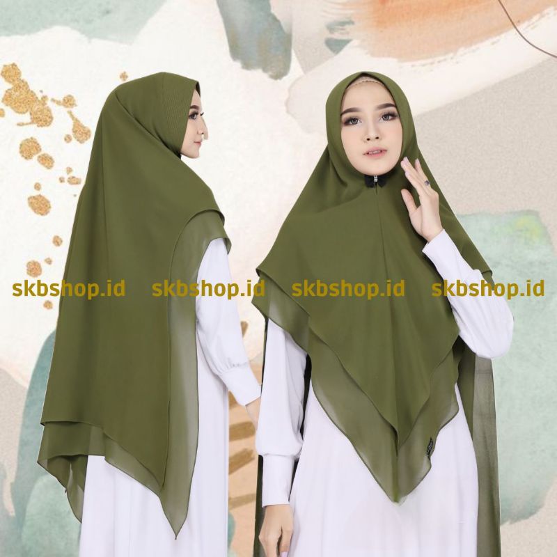 KHIMAR CERUTY 2 LAYER SAHLA JUMBO,HIJAB SYARI 2 LAYER CERUTY,KERUDUNG KHIMAR