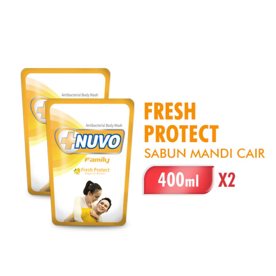 NUVO FAMILY Sabun Mandi Cair Lemon Pouch 400ML x2 pcs