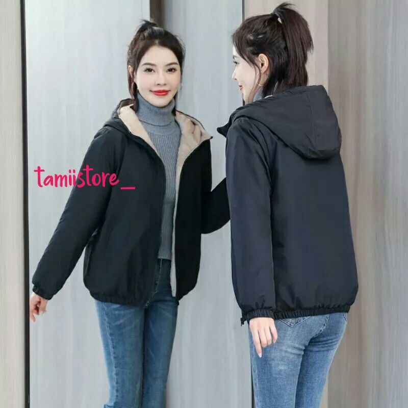 jaket parasut wanita tebal, jaket wanita semi parka , jaket parasut wanita jaket mantel wanita jaket