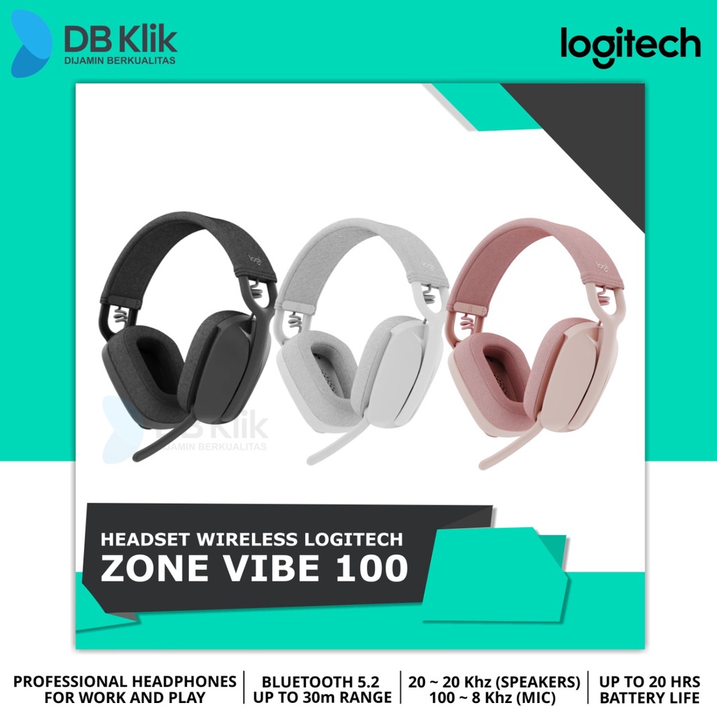 Headset Logitech Zone Vibe 100 Lightweight Wireless Headphone