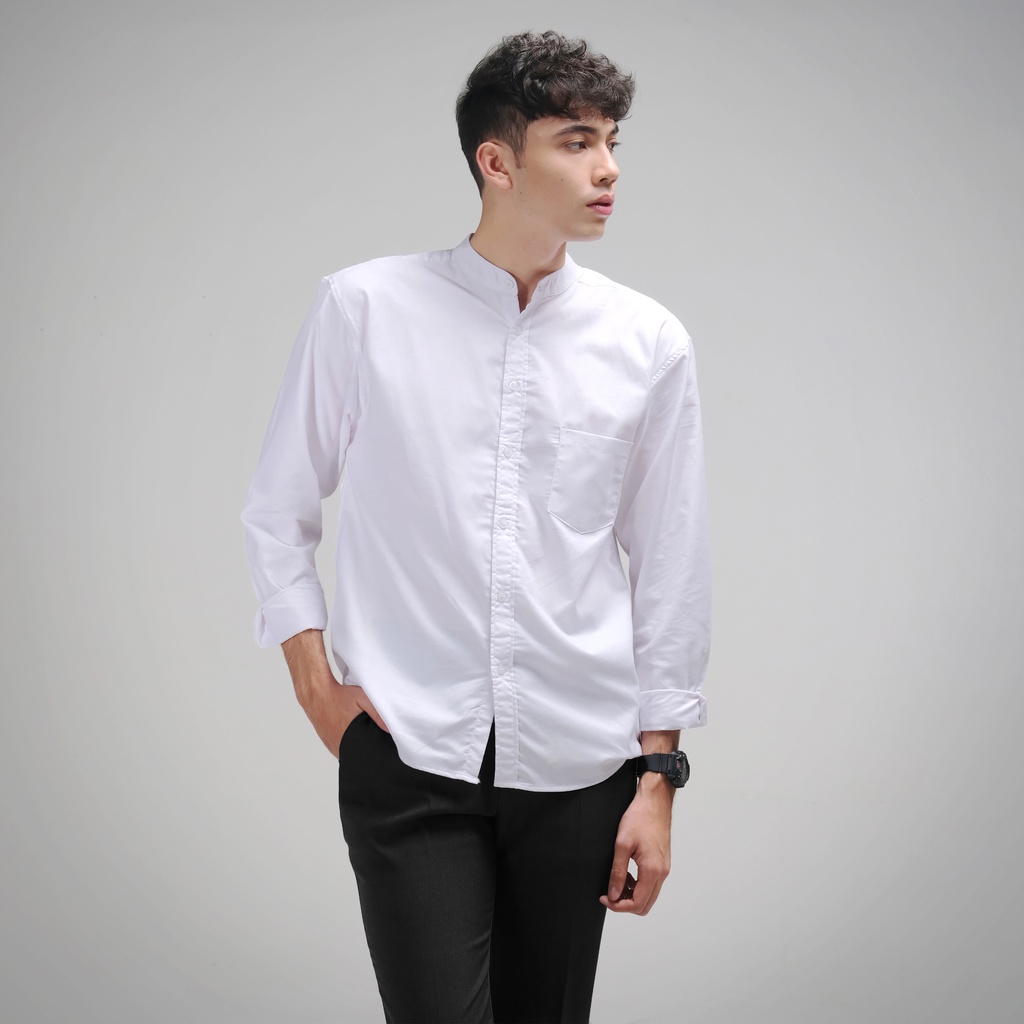 Wilmerstudios Kemeja Shanghai Pria Oxford Lengan Panjang All Variant