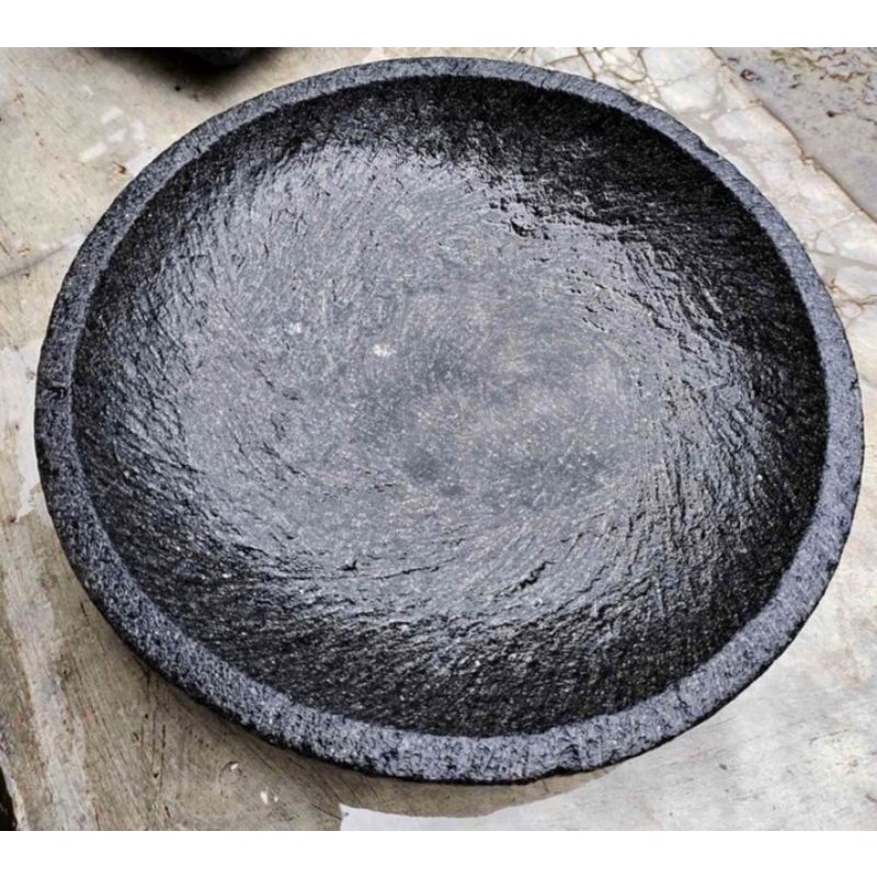 cobek batu asli 40 cm gratis ulekan