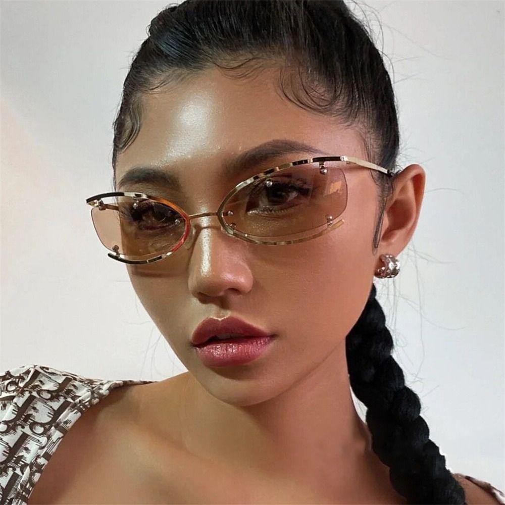 Lily Y2K Kacamata Hitam Eyewear Goggles Shades 2000'S Punk Sunglasses