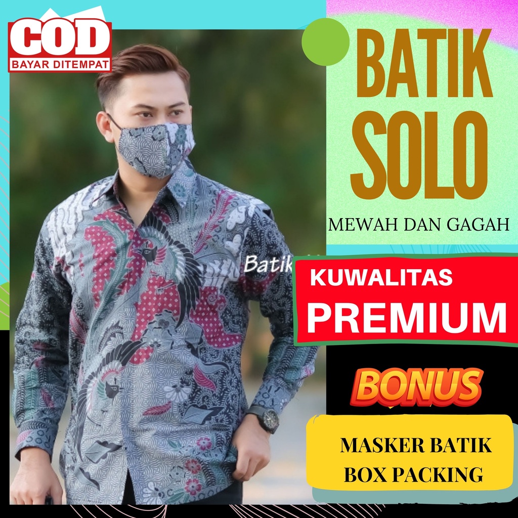 Atasan Kemeja Baju Batik Aluna Pria Lengan Panjang Premium Furing Reguler Fit Baju Cowok Moderen Ori