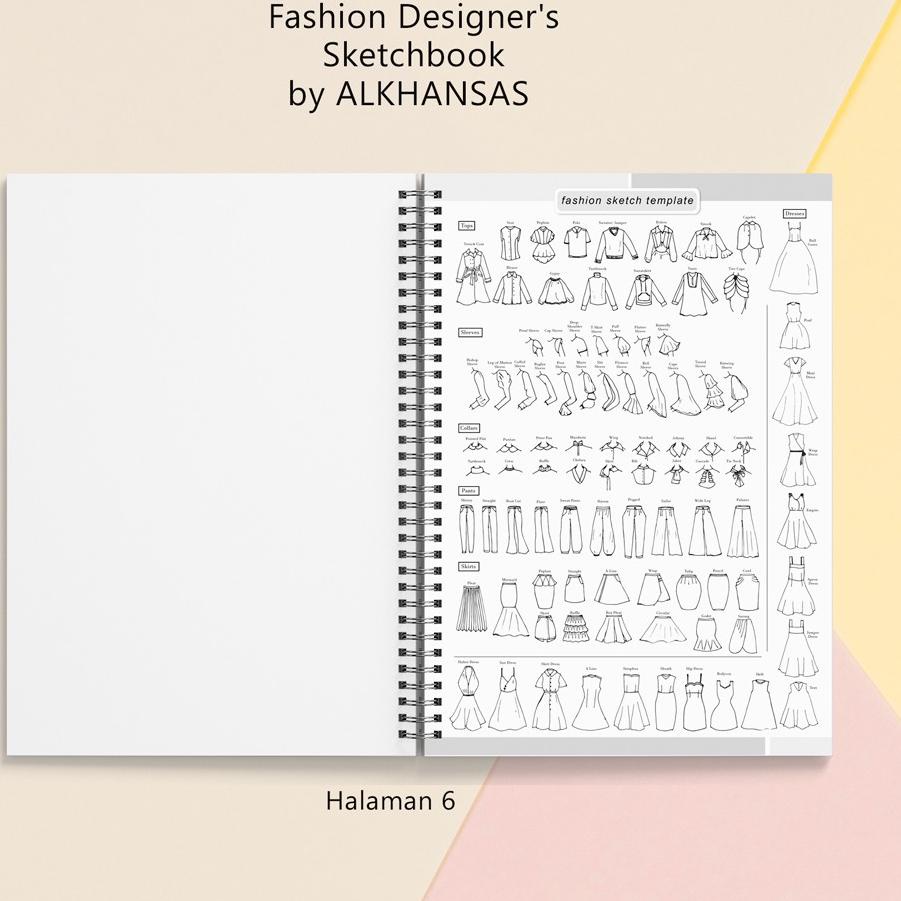 

[S-2R ♥☞] Alkhansas - Buku Gambar Fashion Designer Hard Cover (Fashion Designer's Sketchbook) Volume 8-trending