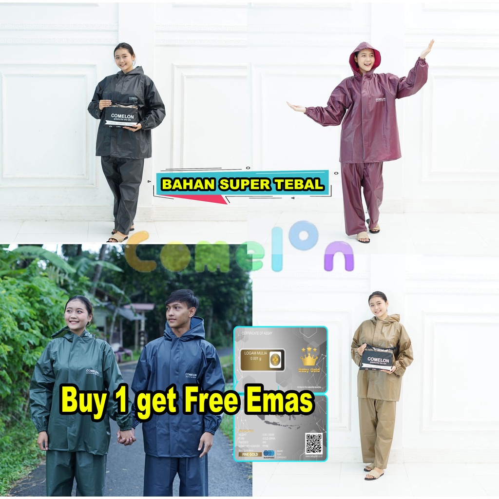 Jas Hujan Raincoat Tebal Dewasa Pria Wanita Mantel Hujan Dewasa Premium / Jas Hujan Pria Wanita