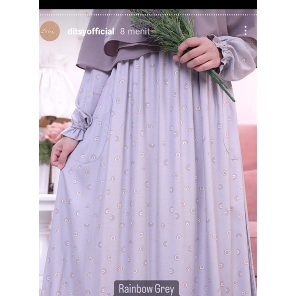 PRELOVED DITSY RAINBOW GREY