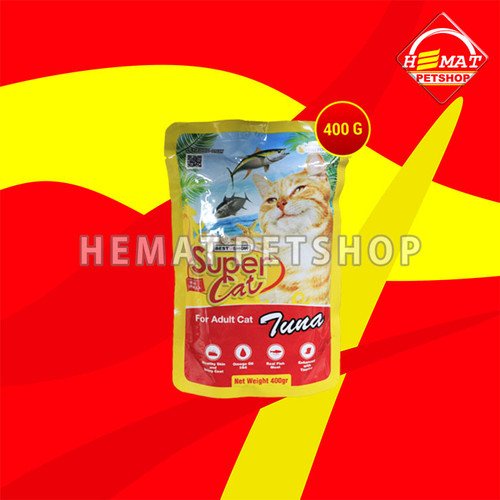 Super Cat Pouch Makanan Basah Kucing Wet Food SuperCat 400 Gram