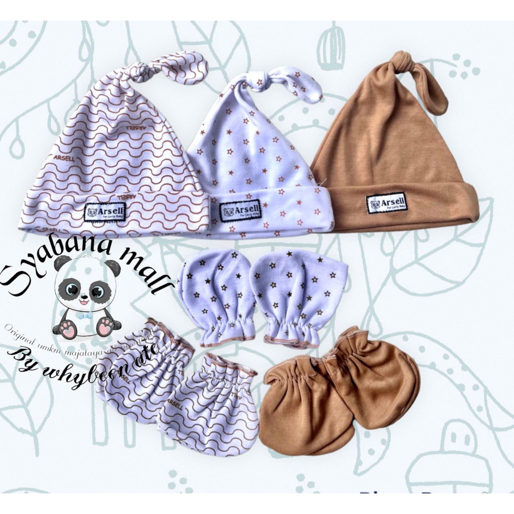 PERLENGKAPAN BAYI - 3 SET topi dan sartaki bayi premium super tebal dan lembut
