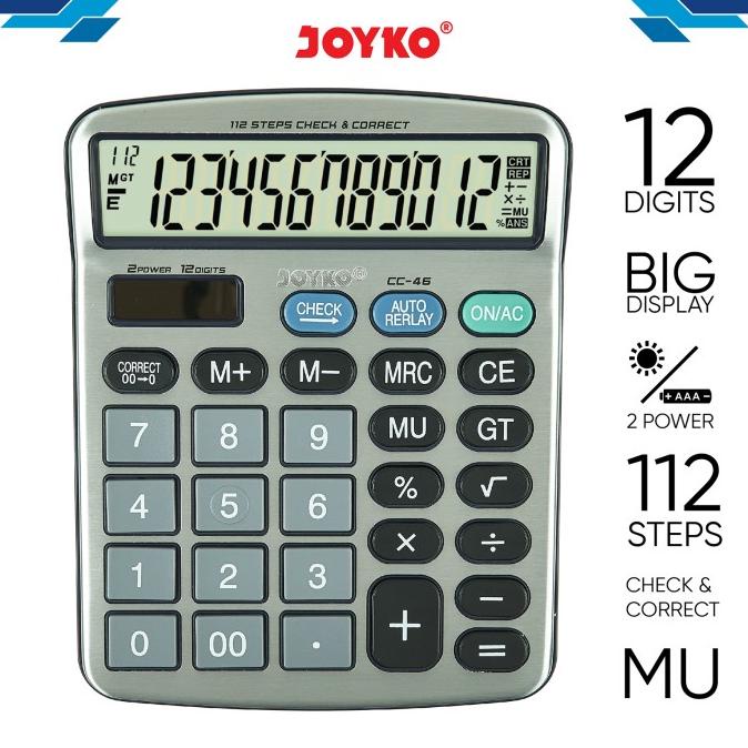 

Calculator Kalkulator Joyko CC-46 12 Digits Check Correct