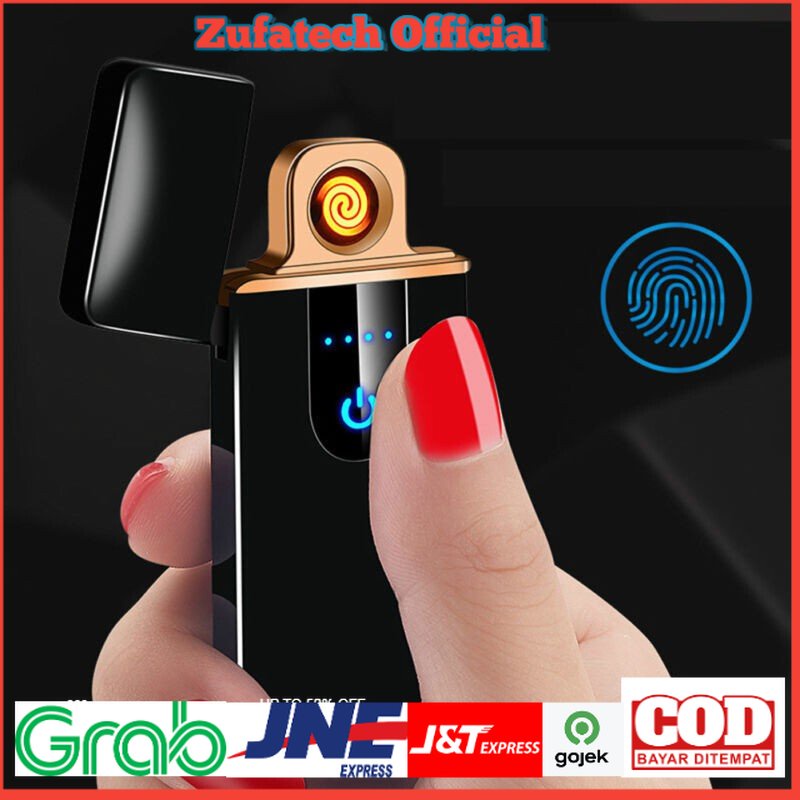 Firetric Korek Api Elektrik Fingerprint Sensor LED - MG-517 - Black