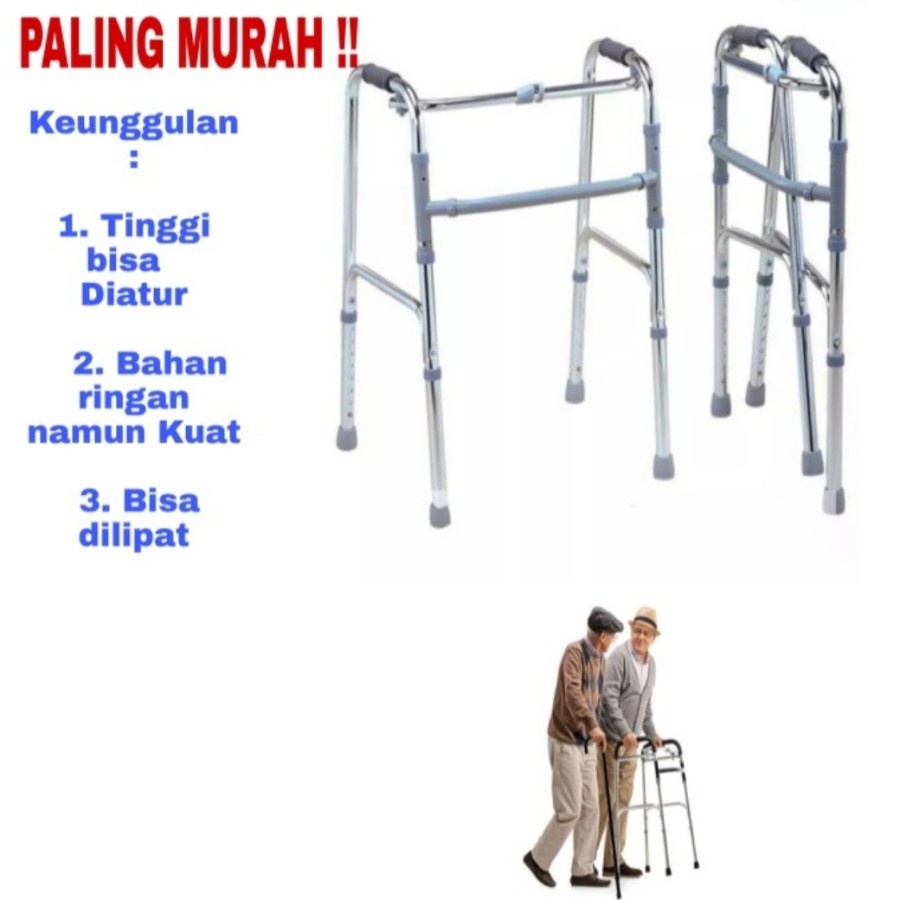 Walker Alat Bantu Jalan Lansia Manula Orang Tua / Walker RMS  / Walker Tanpa Roda / Alat Bantu Jalan Orang Tua Alat Terapi Stroke