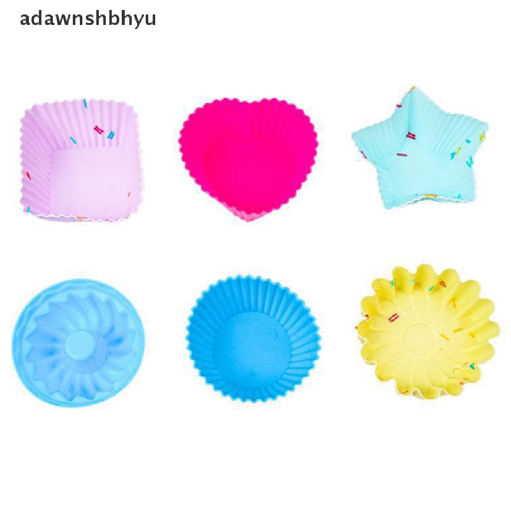 Adawnshbhyu 1pc Cetakan Cupcake Silikon Multi Warna Random Cetakan Kue Kering Bakeware Pastry Tools ID