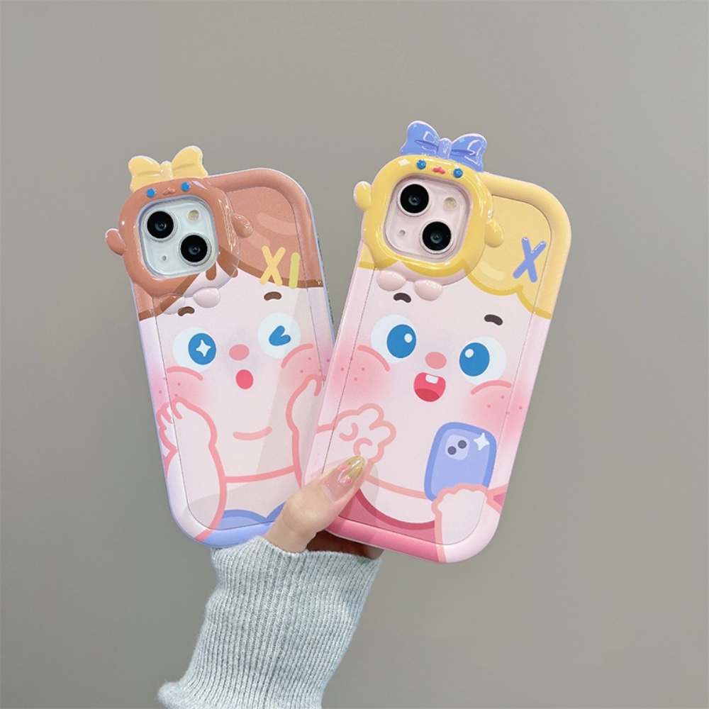 Realme 10 C55 C33 C35 C30 C31 C25Y C25 9i C20A C21 C12 C11 C20 C21Y C17 C15 C3 5i 6i 7i 5s 5 C2 Narzo 50A Creative Bow Monster Lens Case Kartun Korea Cewek Lucu Soft Cover BY