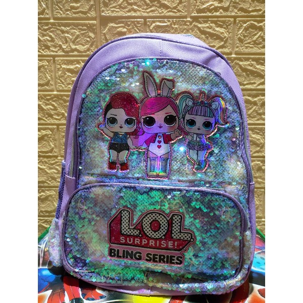 Tas Sekolah Anak Perempuan SD Sequin LOL / Backpack Sequin Flip LOL / Tas Ransel Sekolah Anak SD