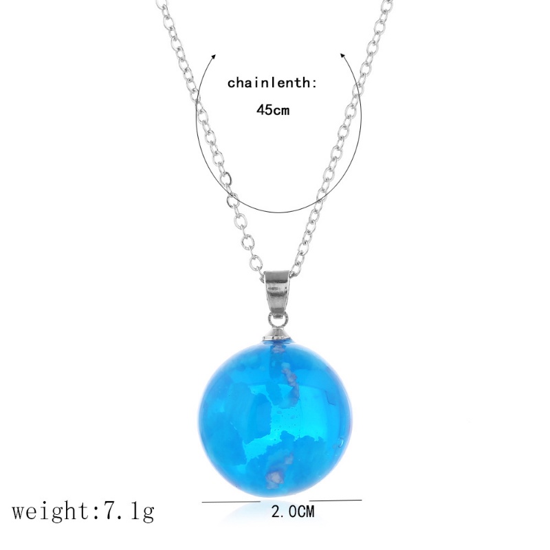 Kalung Liontin Resin Awan Biru Langit Putih Titanium Steel Perhiasan Halo Gadis