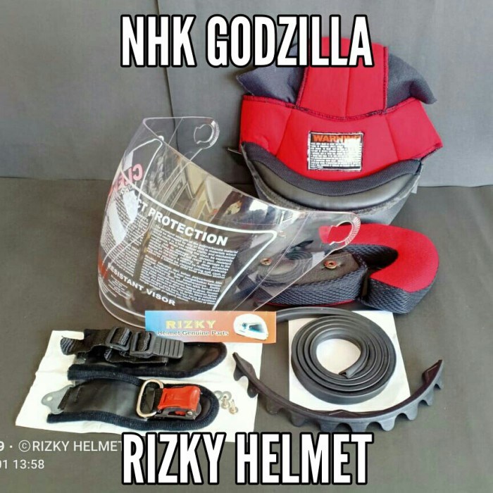 KACA HELM + BUSA HELM NHK GODZILLA, TALI HELM + LIS KARET