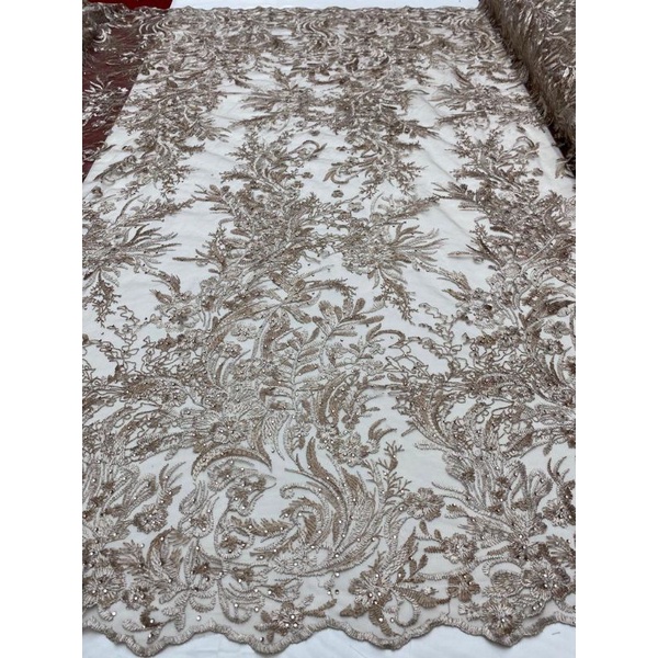 Kain  Tile Payet SEQUIN Spangkle premium / Tile Bordir tebal mewah / Brokat Kebaya