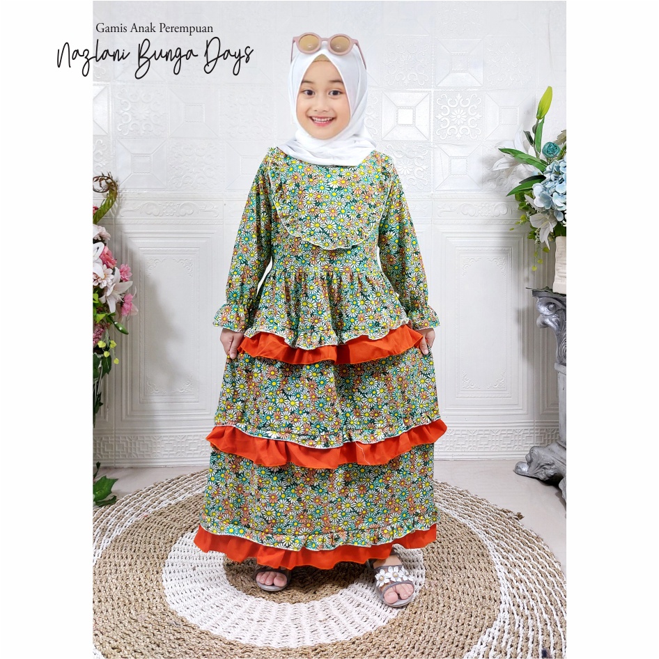 Gamis Anak Perempuan Nazlani Bunga Days CF Kids