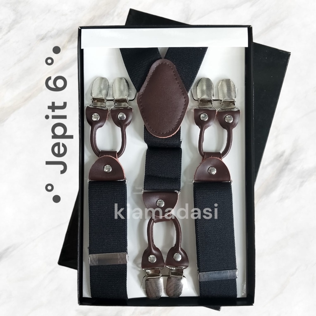 Suspender Hitam Dewasa Bretel Hitam Besar Suspender Hitam Besar