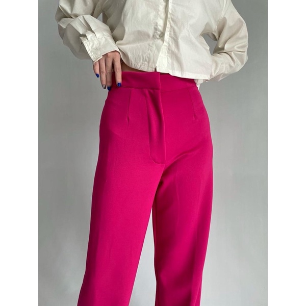 Hok Ki Premium Pants | Celana Highwaist Kulot | Celana Bahan Scuba