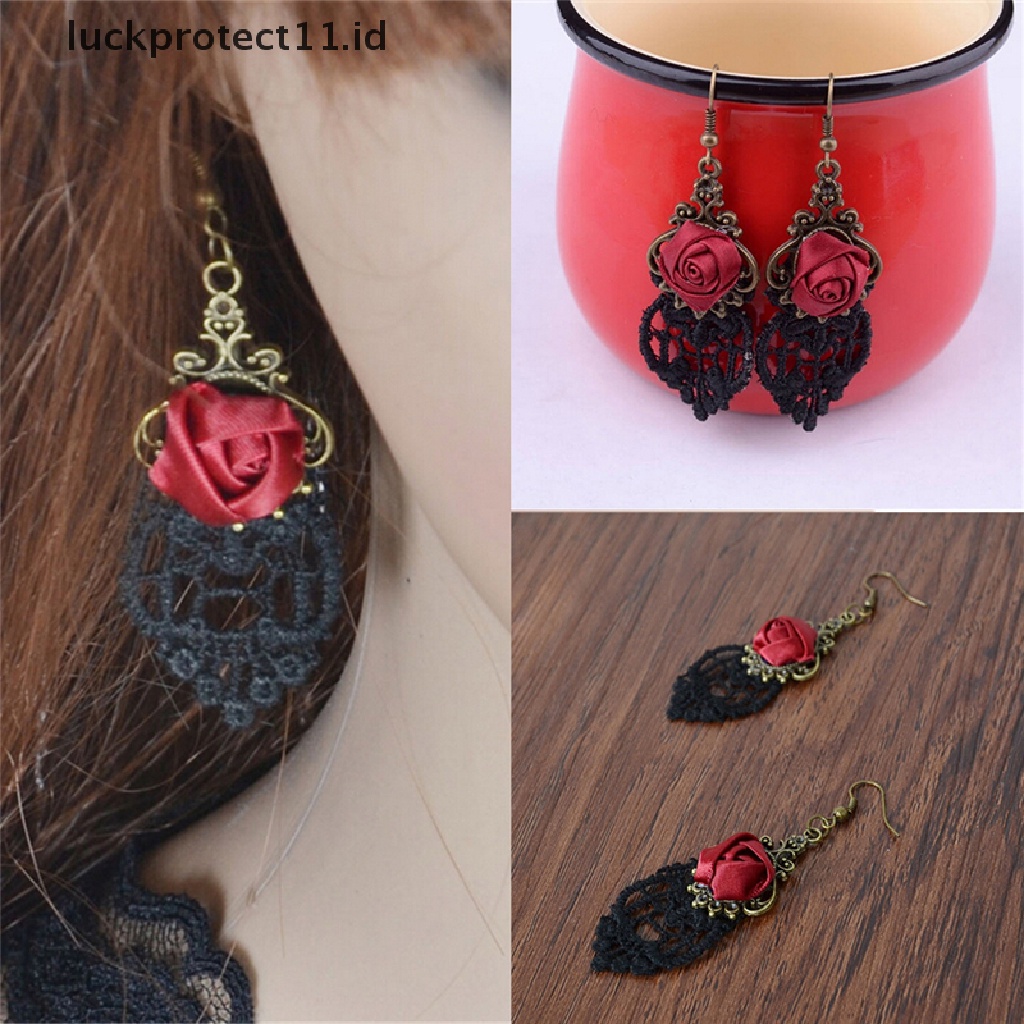 /Fashion Hot// Fashion// 1x Fashion Baru Aestheticisme Gothic Victoria Retro Lace Vintage Pendant Earrings.