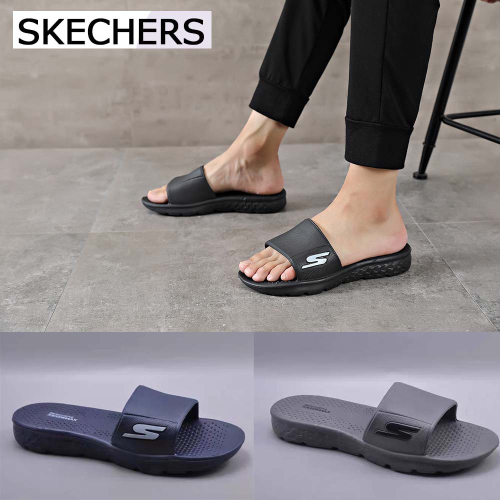 SKECHERS Sandal kasual pria terbaru  datar olahraga pria sandal anti selip tahan air