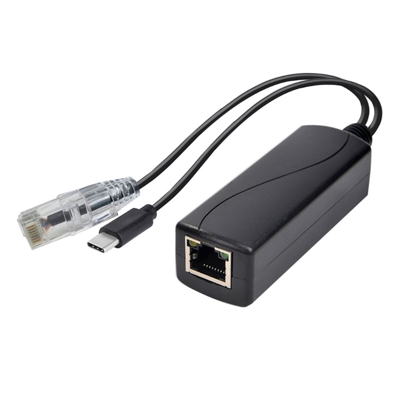 Zzz Gigabit PoE Splitter 5V 2.4 A TYPE-C/DC5521/Pemisah Colokan Listrik Micro USB