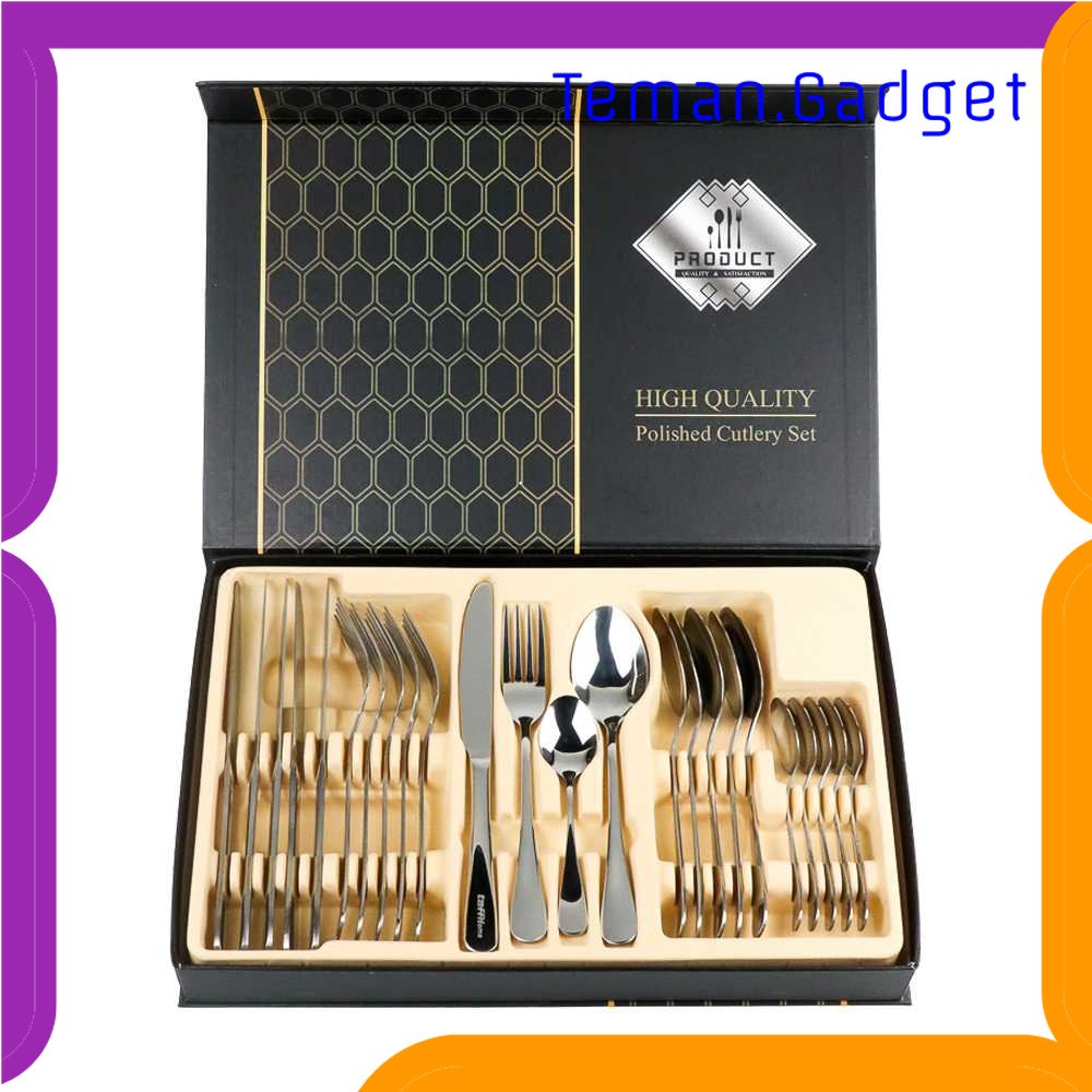 TG - DPR TaffHOME Set Perlengkapan Makan Sendok Garpu Pisau Cutlery 24 PCS - TW824