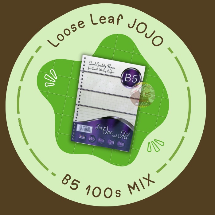

[PAK] LOOSE LEAF / ISI BINDER JOJO B5 MIX 100 LEMBAR*