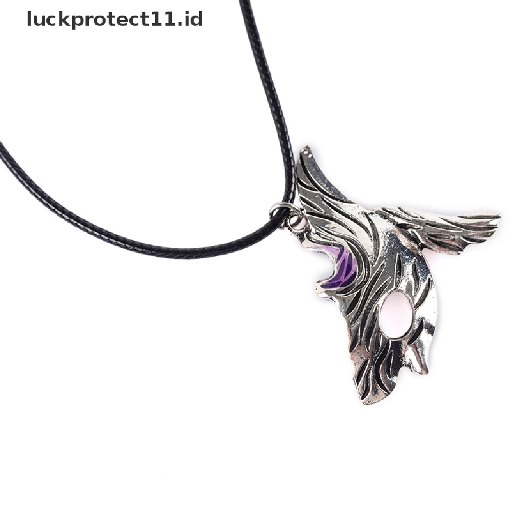 /Fashion Hot// Fashion Hot// 1pasang League Of Legends Gaya Domba Dan Serigala Liontin Kalung Misterius Splicing Liontin Perhiasan Asimetris Domba Serigala Liontin Pribadi Hewan Topeng Dua Warna N