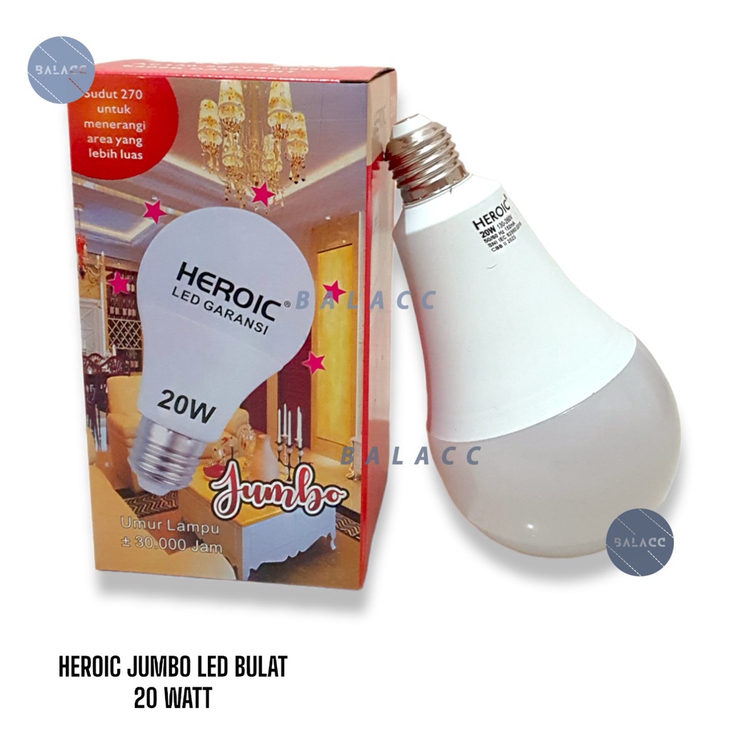 Lampu Led 20 Watt Heroic Bohlam Bergaransi